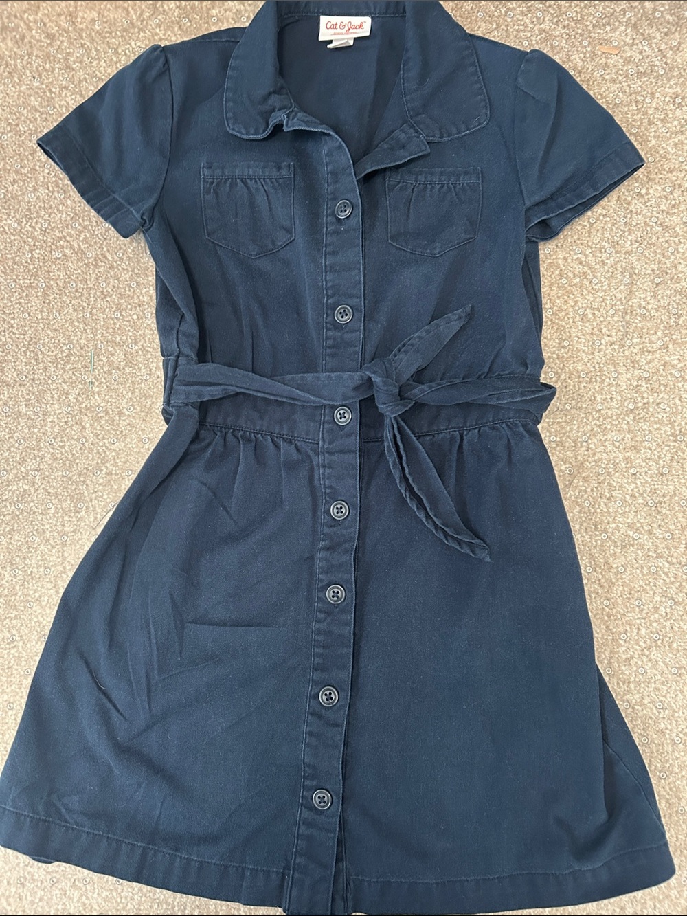 Cat & Jack Navy Button-Front Uniform Dress